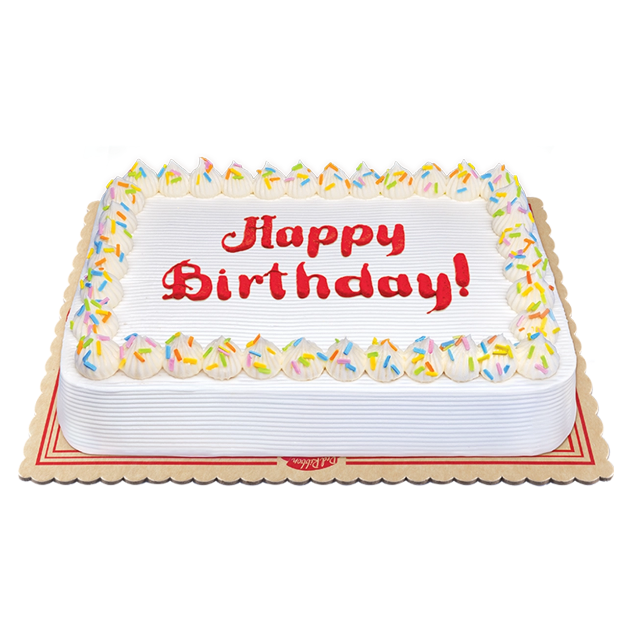 Red ribbon online rainbow cake